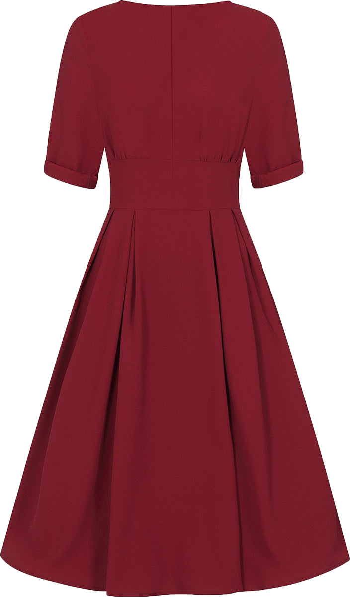 Bright_and_Beautiful_CLEMENTINE_Vintage_PLAIN_50s_Swing_Dress_KLEID_Rot-3
