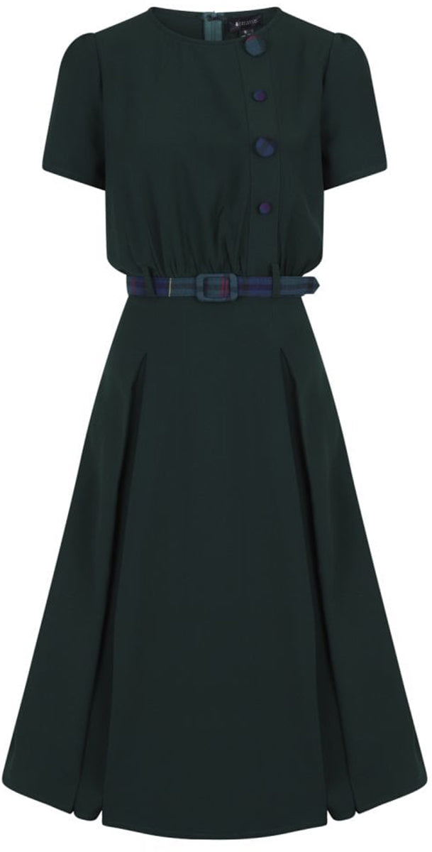 Bright_and_Beautiful_LAVENDER_Vintage_PLAIN_Tartan_Kurzarm_Swing_Dress_KLEID-2GrSrx7RgYNg0u