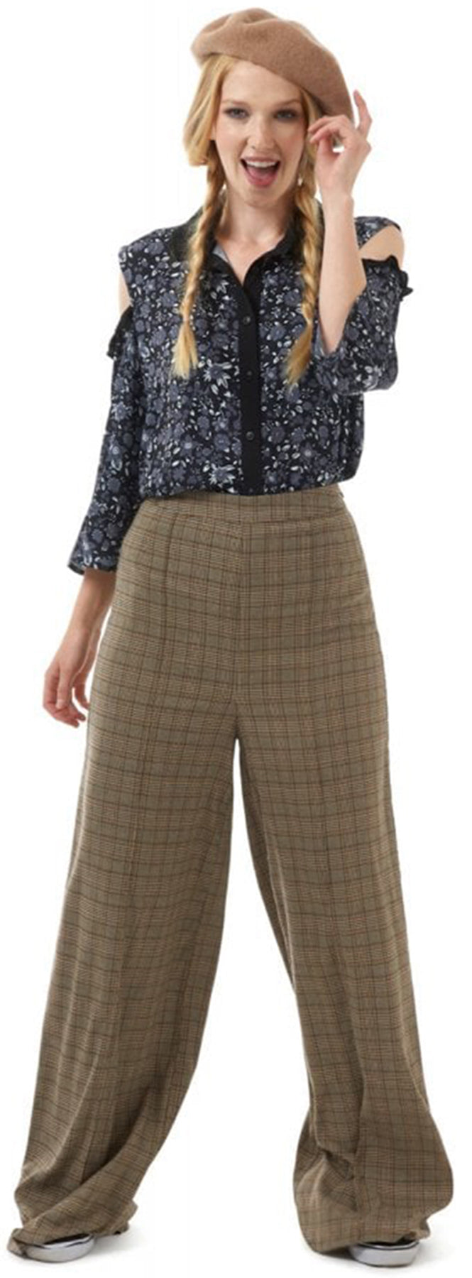 Bright_and_Beautiful_LOTTY_Vintage_TWEED_Check_High_Waisted_Marlene_HOSE