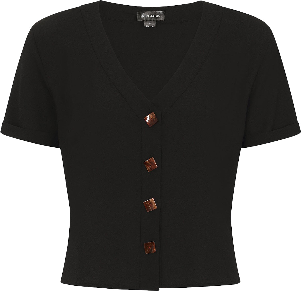 Bright_and_Beautiful_TALIA_Vintage_SQUARE_BUTTONS_Kurzarm_BLOUSE_Bluse_Schwarz-252KNQwrNsjagz