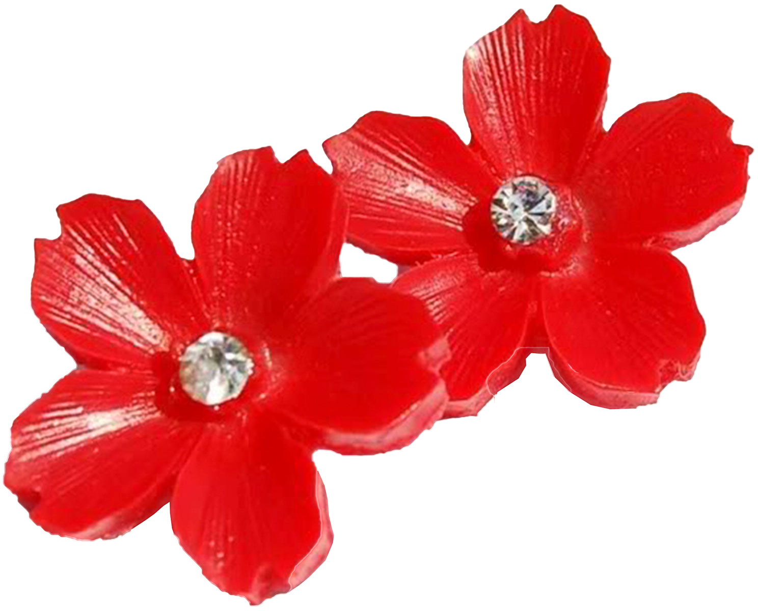 CHERRY_BLOSSOM_Blueten_Ohrstecker_mit_Strass_rot