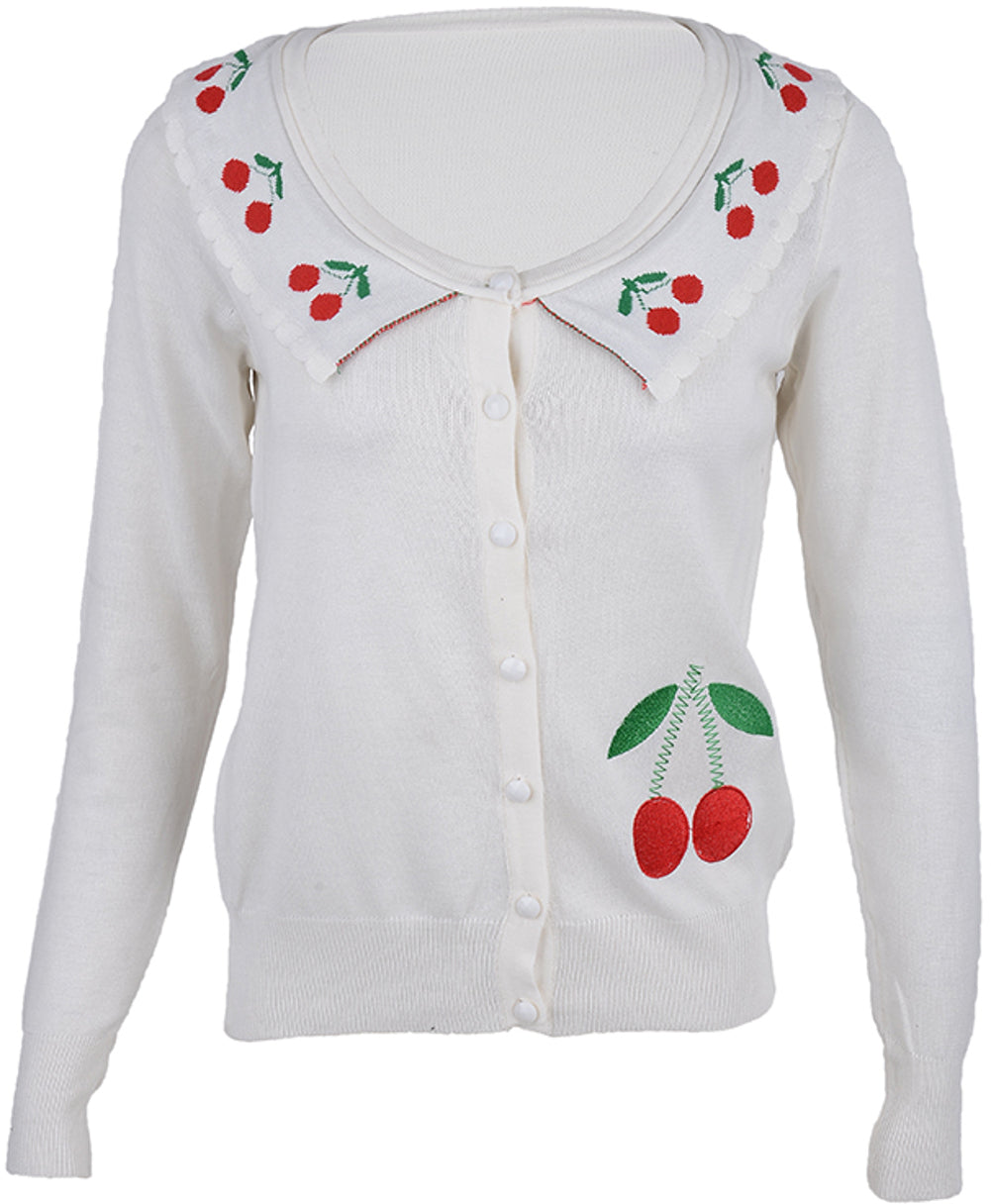 CHERRY_Kirschen_Ruffle_Collar_STRICKJACKE_Cardigan_weisstfVeiqYjhJZKN