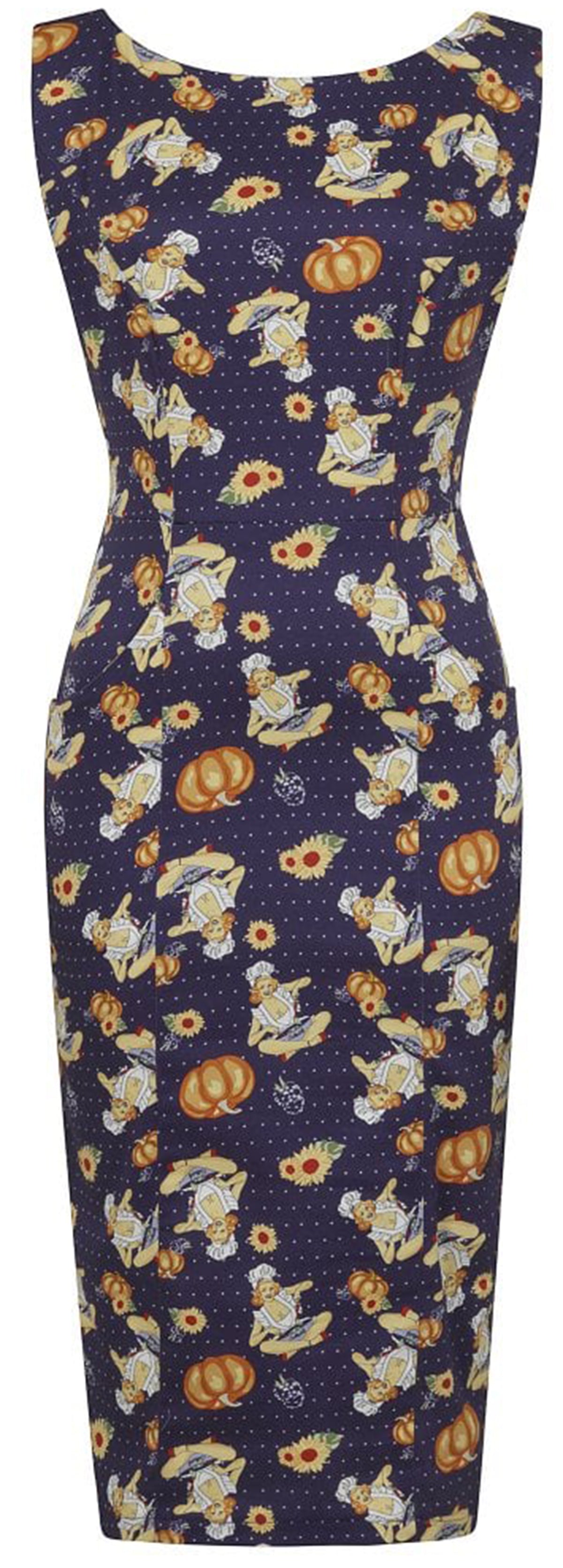 COLLECTIF_MAINLINE_HEPBURN_PUMPKIN_PINUP_PENCIL_DRESS2