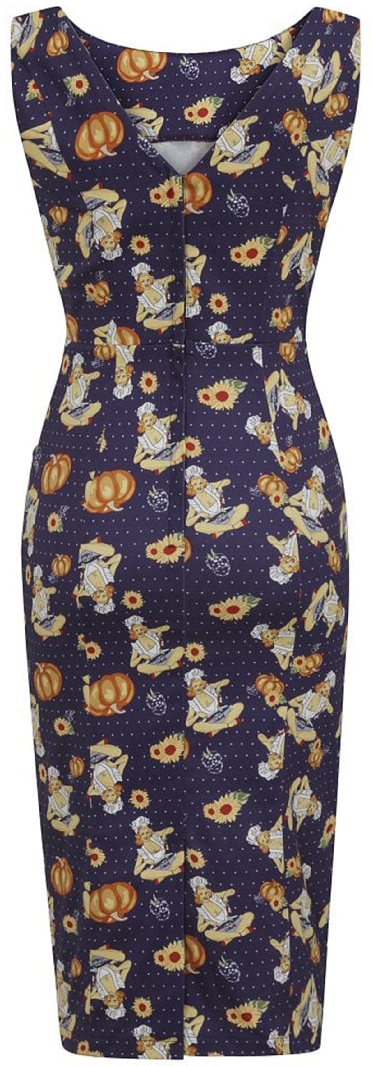 COLLECTIF_MAINLINE_HEPBURN_PUMPKIN_PINUP_PENCIL_DRESS3