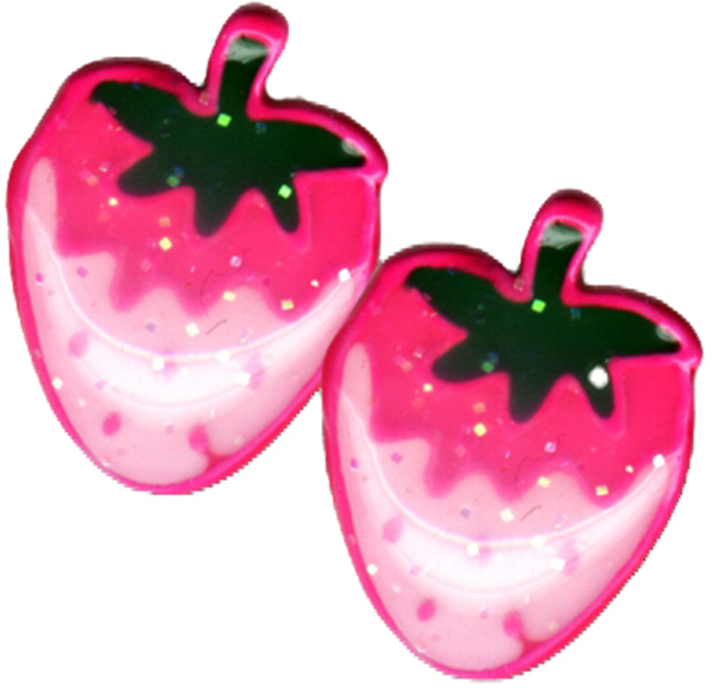 COMIC_Strawberry_Erdbeer_Ohrstecker_mit_Glitter_pink