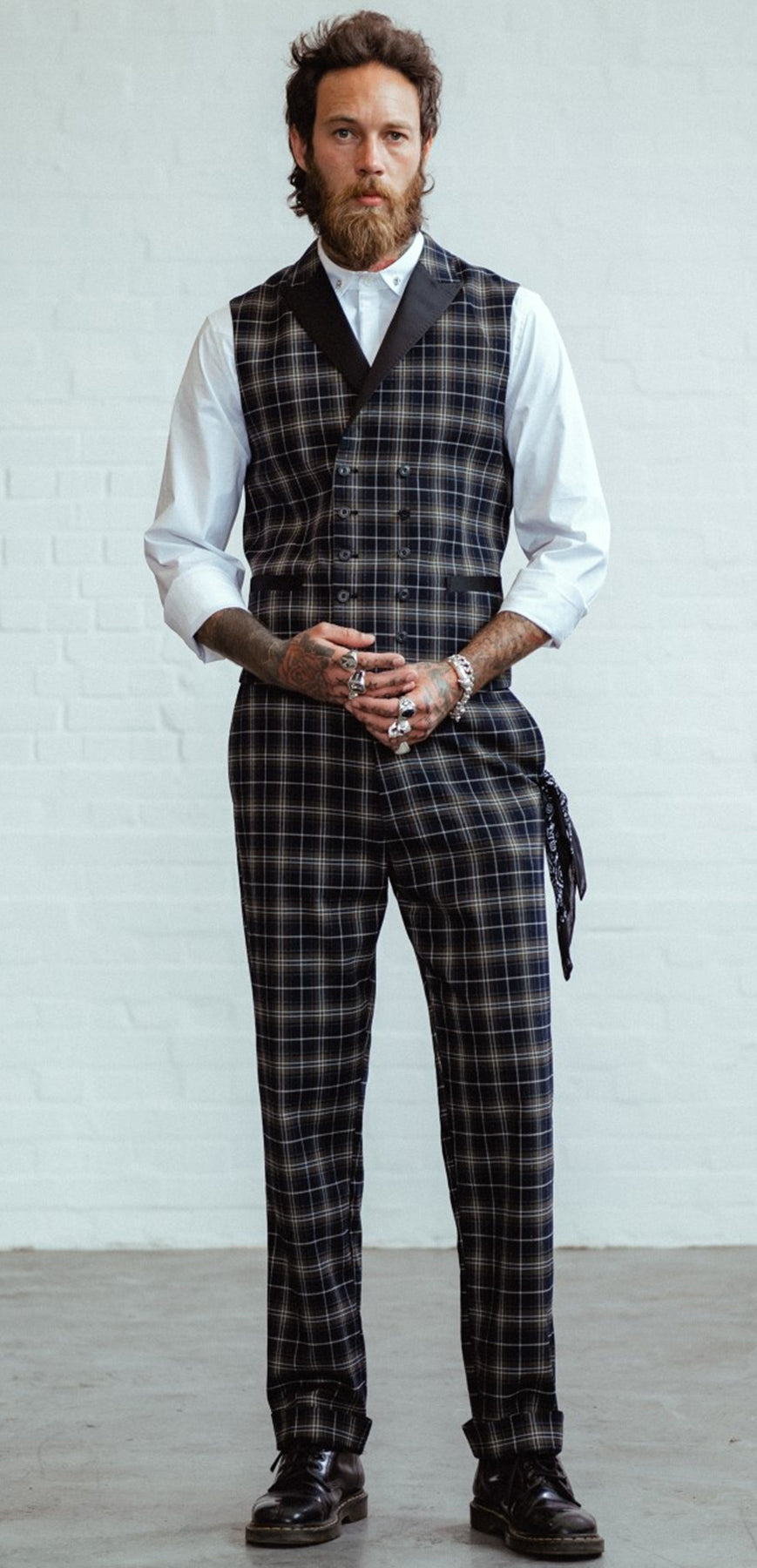 Chet_Rock_CHUCK_Vintage_TARTAN_Karo_CHECK_Classic_Retro_WESTE_Waistcoat_killer_kirsche_2