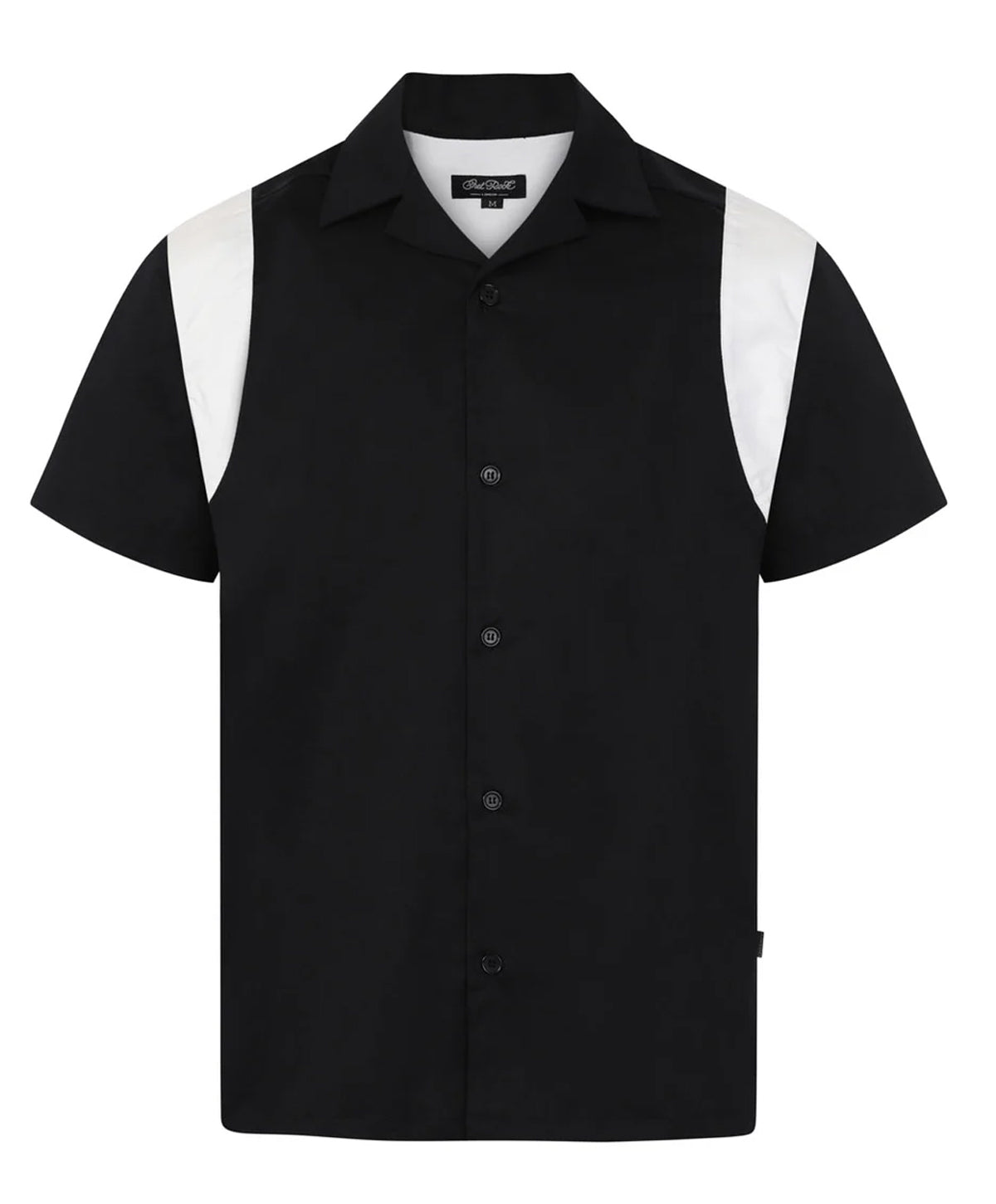 Chet_Rock_GUITAR_HEAD_Print_Retro_KURZARM_Herren_50s_BOWLING_HEMD_Shirt_-_Schwarz-5