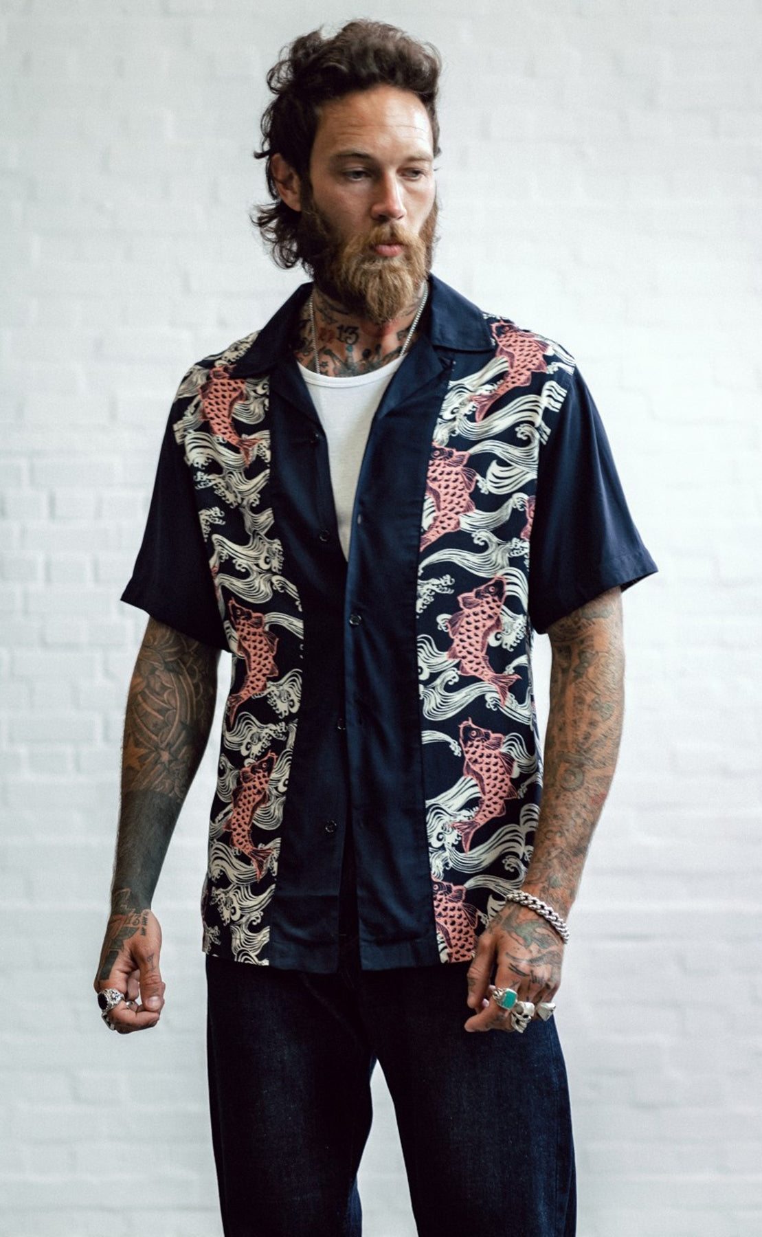 Chet_Rock_JAPANESE_KOI_Retro_KARPFEN_Fische_Kurzarm_HEMD_Bowling_Shirt_killer_kirsche_6