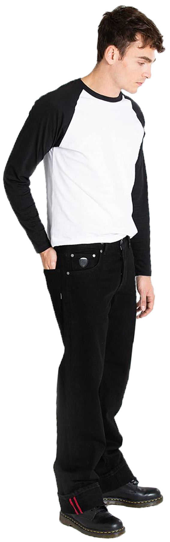 Chet_Rock_LARRY_Retro_Denim_5-Pocket_Oldschool_LOOSE_JEANS_Schwarz_killer_kirsche
