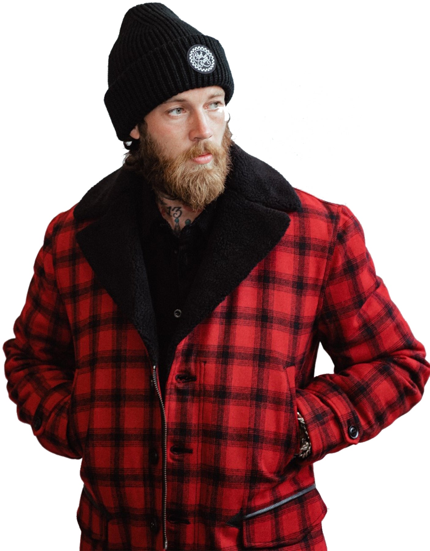 Chet_Rock_LOGO_Herren_Strick_BEANIE_Muetze_-_Schwarz_killer_kirsche_2