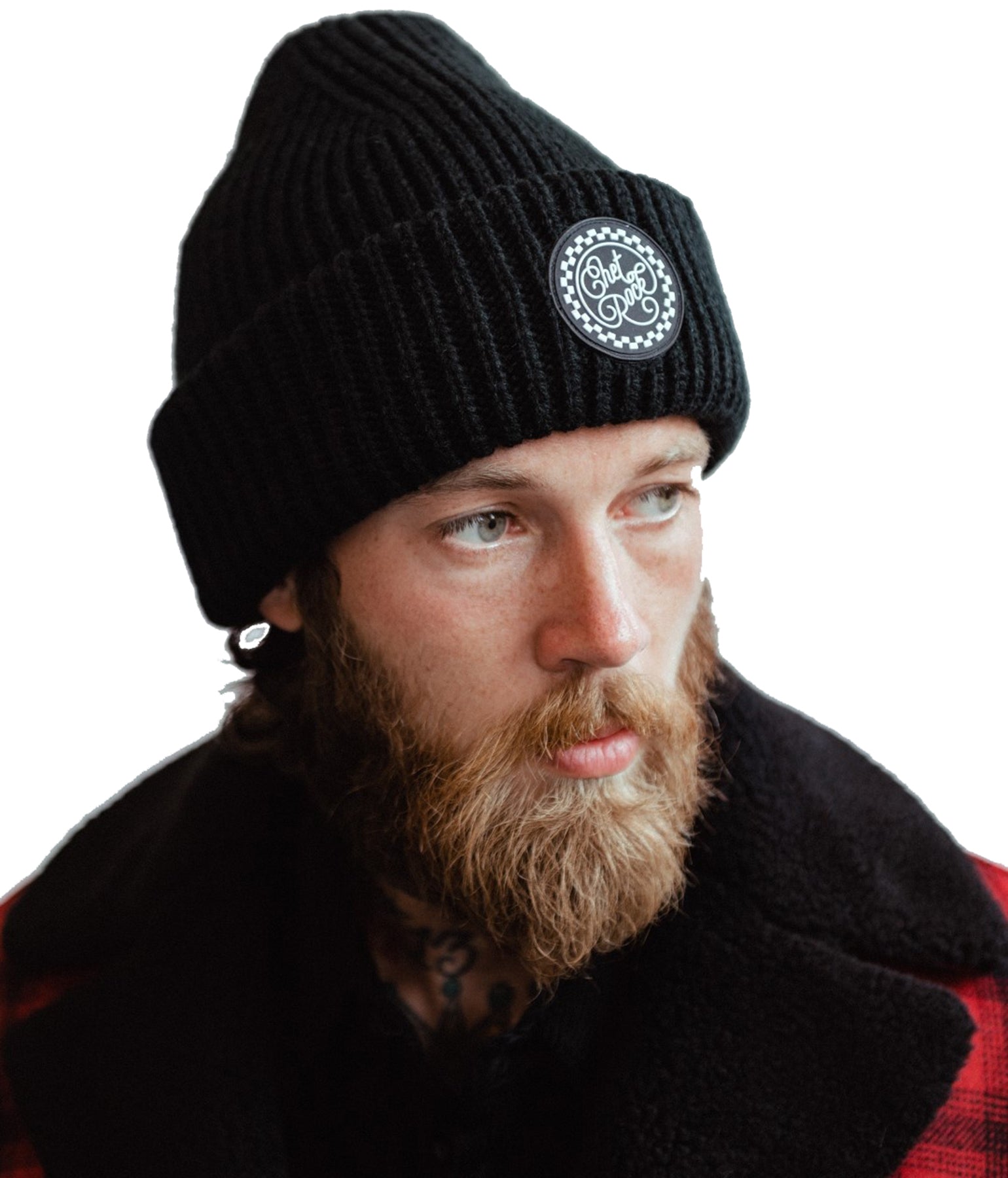 Chet_Rock_LOGO_Herren_Strick_BEANIE_Muetze_-_Schwarz_killer_kirsche_3