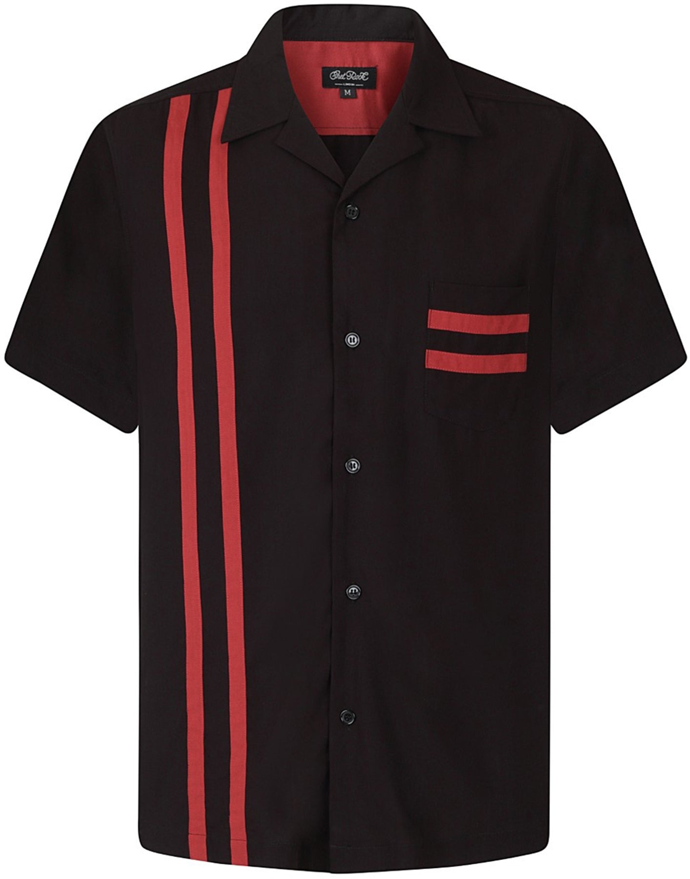 Chet_Rock_LUCKY_STRIPE_Retro_Streifen_BOWLING_SHIRT_Hemd_Schwarz_killer_kirsche_1vCq1lInn5e7PB