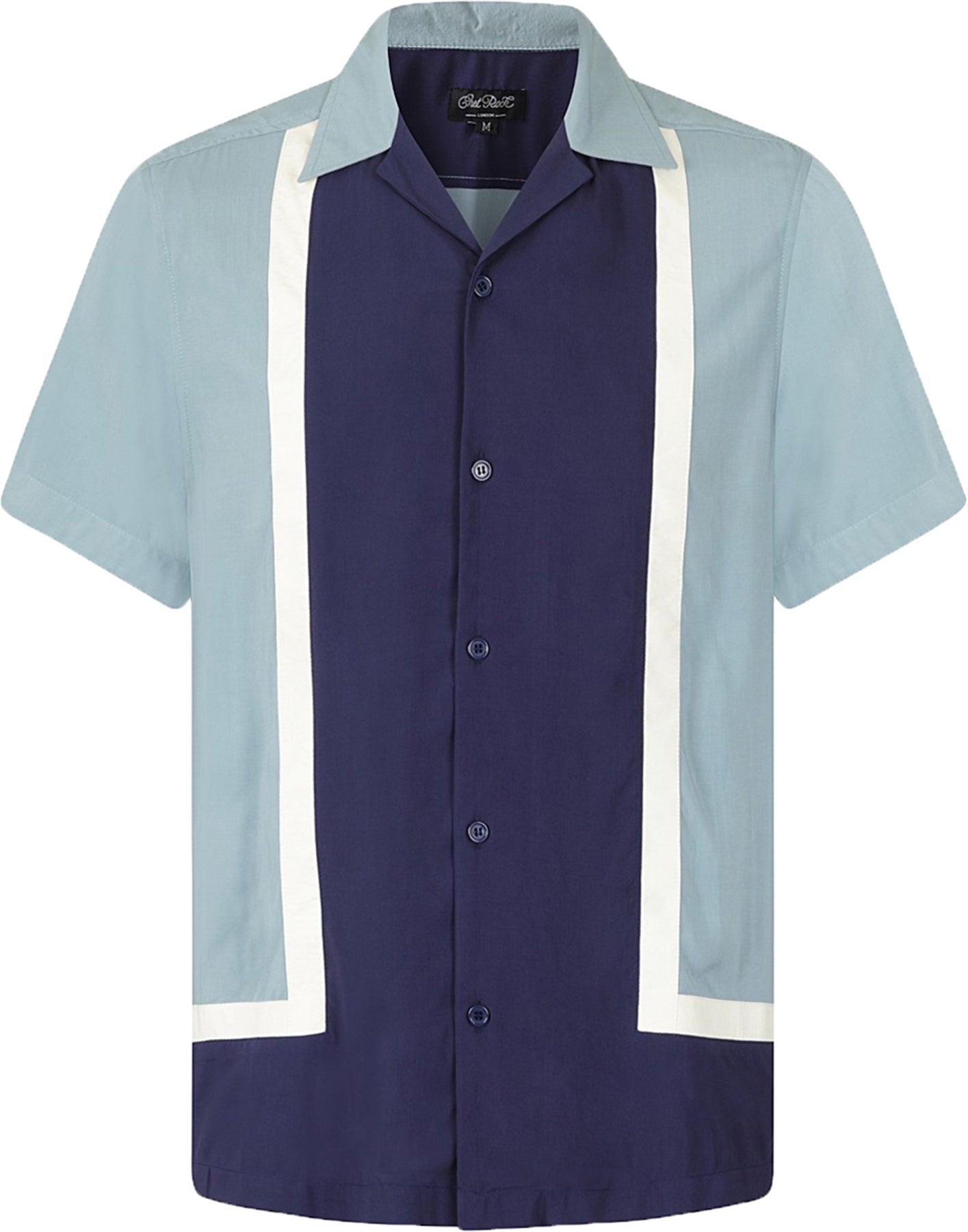 Chet_Rock_WALTER_Retro_CONTRAST_PANEL_Kurzarm_BOWLING_SHIRT_Hemd_Blau-1