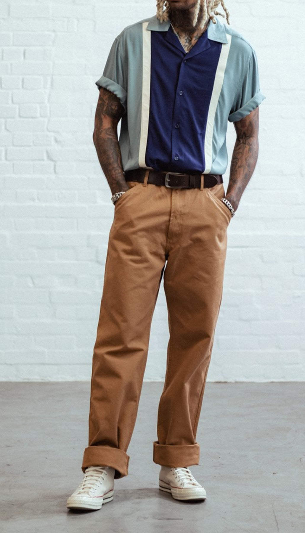 Chet_Rock_WALTER_Retro_CONTRAST_PANEL_Kurzarm_BOWLING_SHIRT_Hemd_Blau_killer_kirsche_4