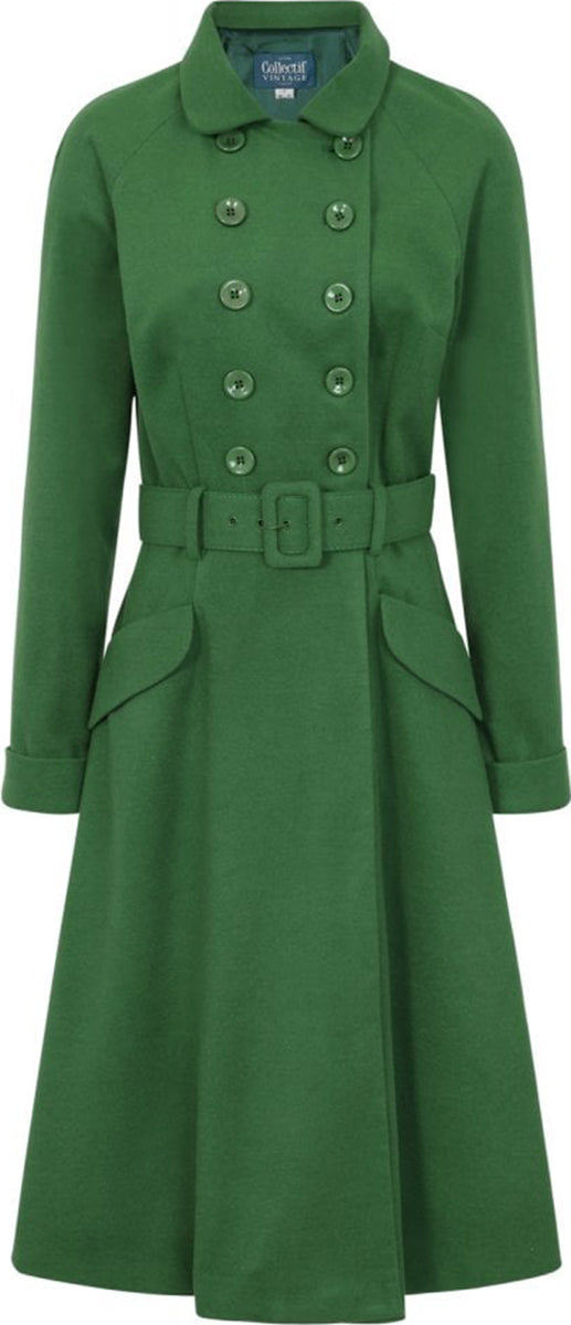 Collectif_ADDY_Vintage_BUTTONED_A-Linie_Raglanaermel_COAT_Mantel_Gruen-2WQDj4ECtdE2lz