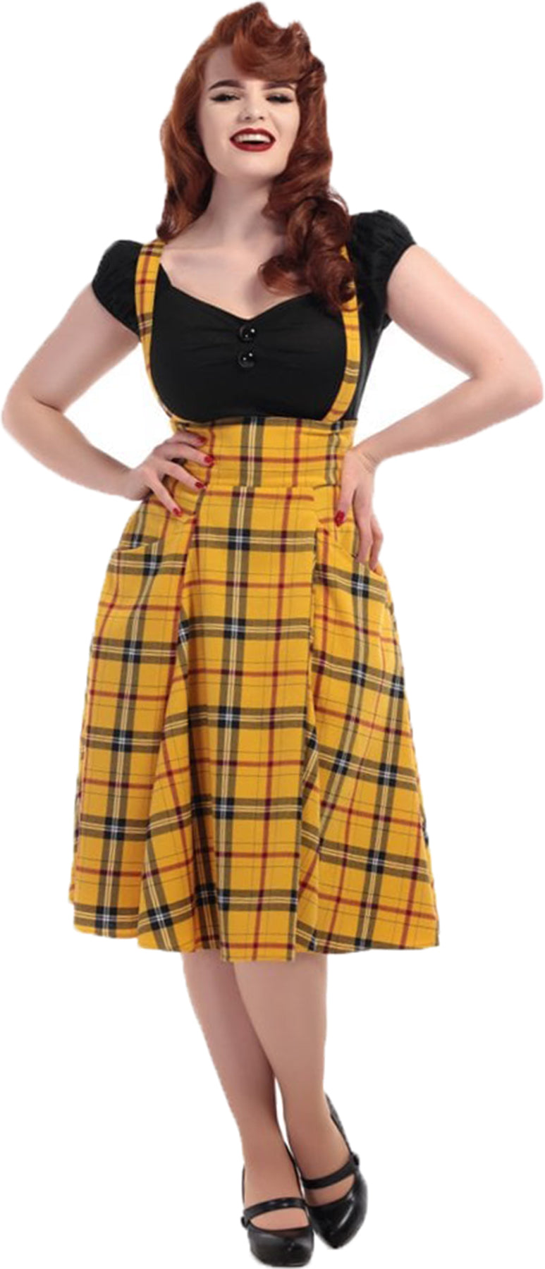 Collectif_ALEXA_CLUELESS_Vintage_CHECK_Suspenders_50s_SWING_SKIRT_Rock-1