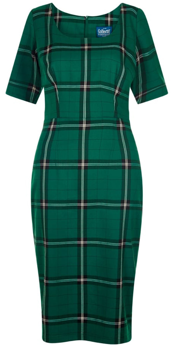Collectif_AMBER_Vintage_EVERGREEN_CHECK_Pencil_DRESS_Kleid-2