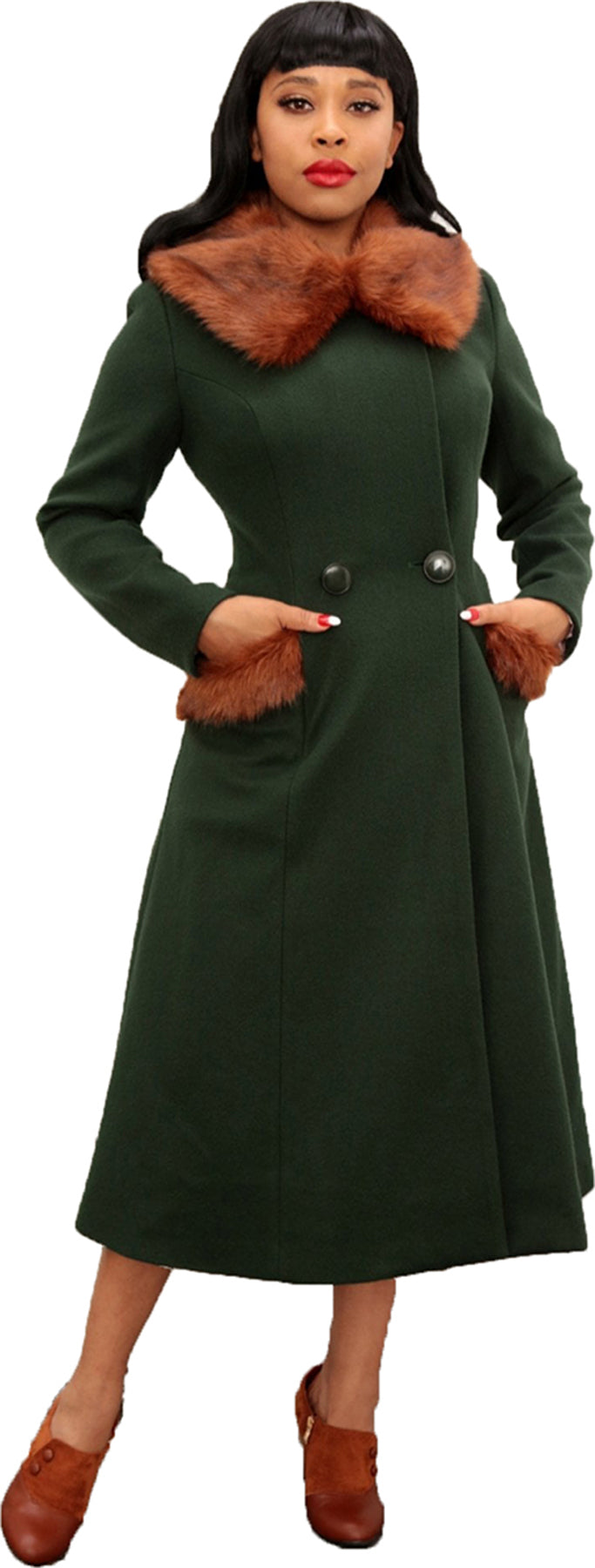 Collectif_ANNASOFIA_Vintage_FAUX_FUR_Kunstfell_A-Linie_Retro_COAT_Mantel_Gruen_killer_kirsche_1