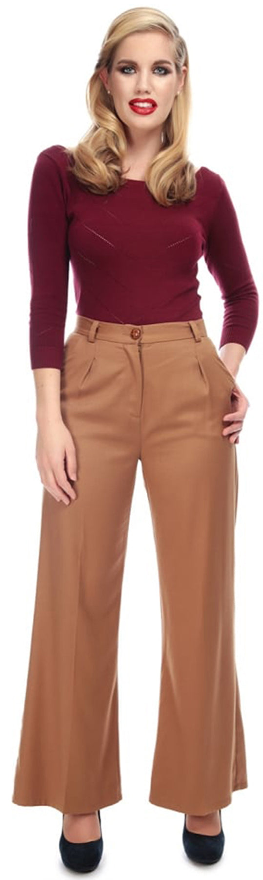 Collectif_ANNIE_Retro_High_Waisted_50s_VINTAGE_Marlene_HOSE_killer_kirsche