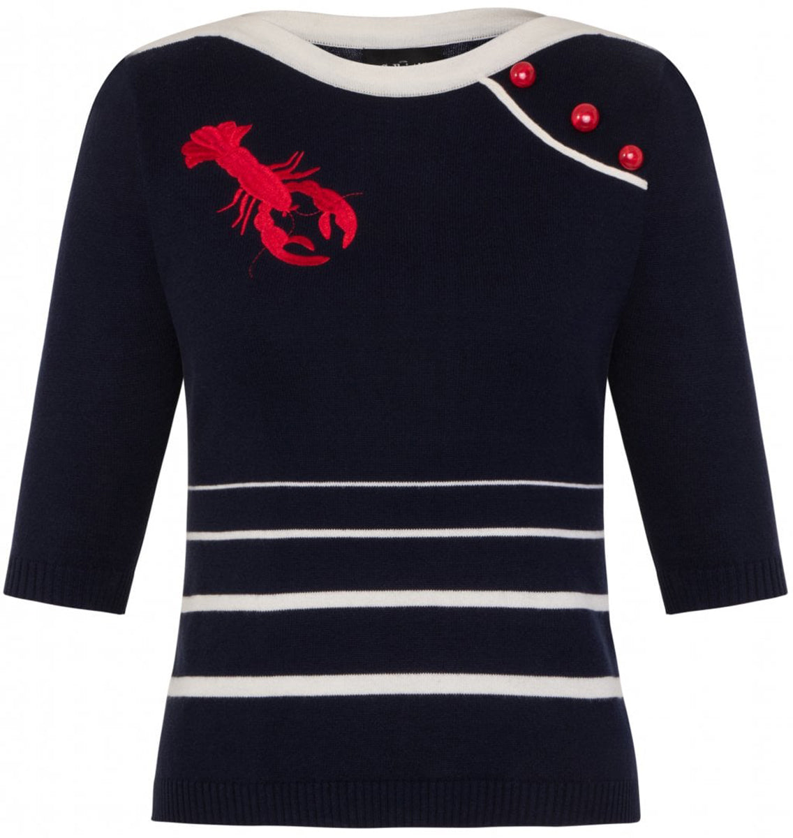 Collectif_ARMANDA_Vintage_LOBSTER_Striped_Halbarm_JUMPER_Pullover_Navy-2