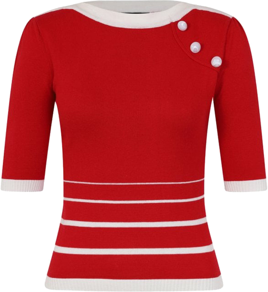 Collectif_ARMANDA_Vintage_STRIPED_Streifen_Halbarm_JUMPER_Pullover_Rot-2