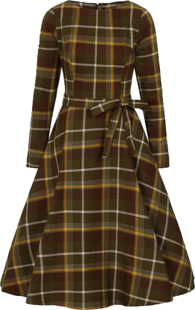Collectif_ARWEN_Vintage_MOSSHILL_CHECK_Karo_50s_Langarm_SWING_DRESS_Kleid-2
