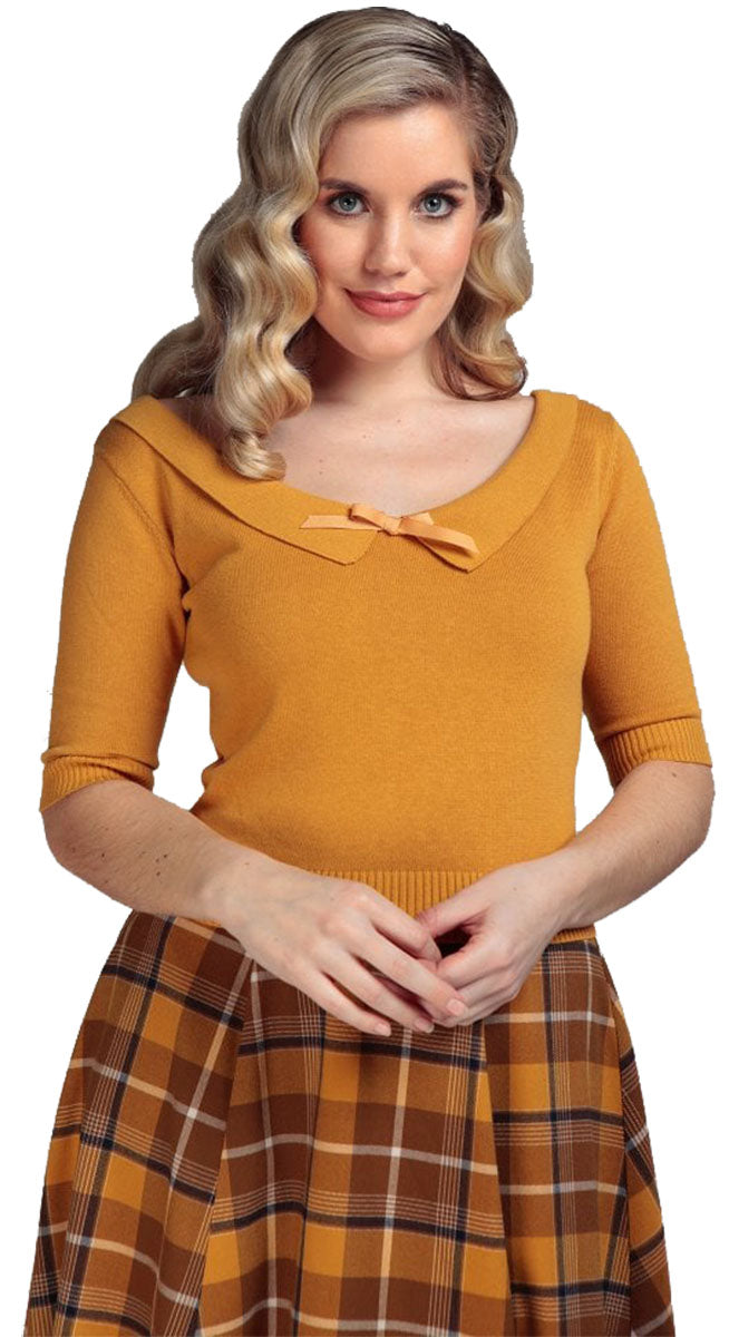 Collectif_BABETTE_Vintage_BOW_Collar_3-4_Arm_JUMPER_Pullover_-_Senfgelb1eLpRY0wesKkpE