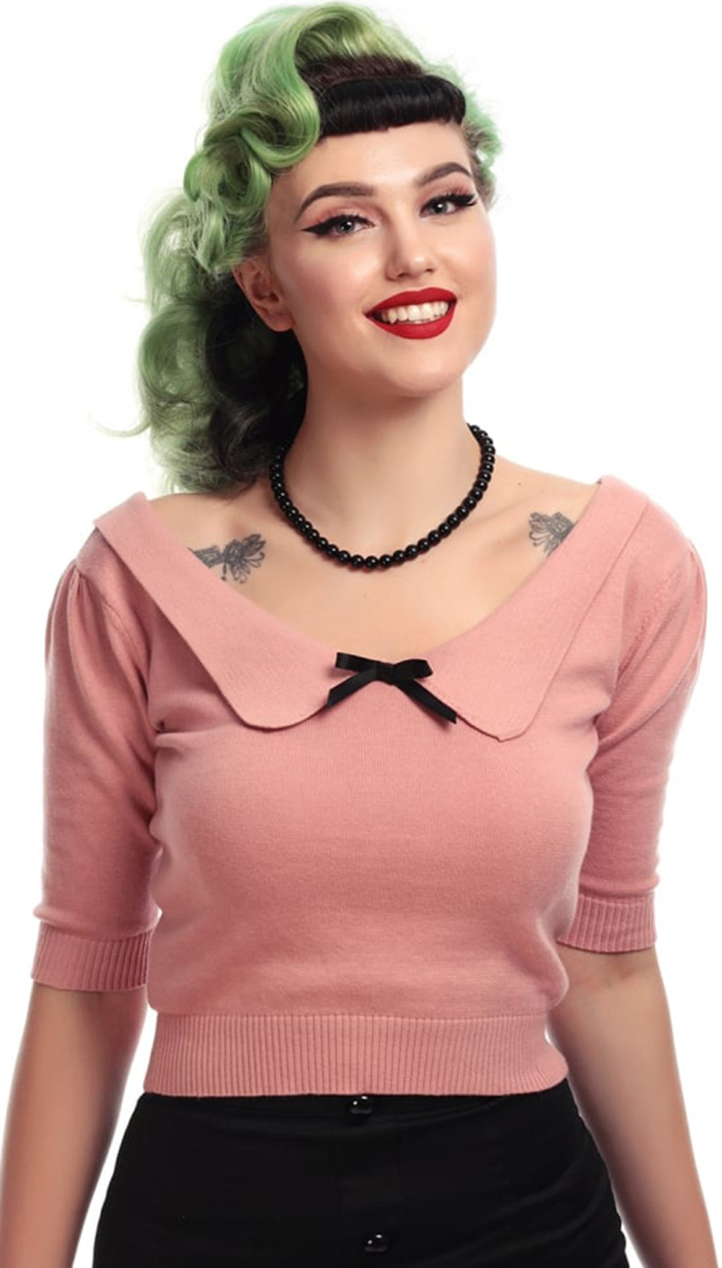 Collectif_BABETTE_Vintage_BOW_Collar_3_4_Arm_JUMPER_Pullover_killer_kirsche_1mLQH8szM3KVSG
