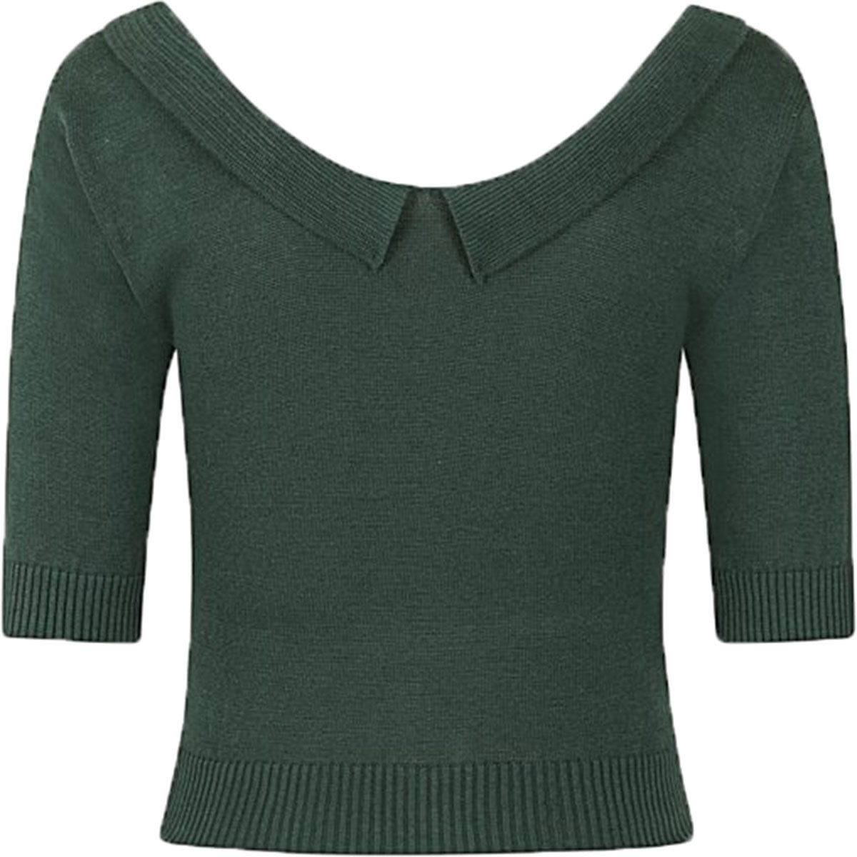 Collectif_BABETTE_Vintage_BOW_Collar_Dreiviertelarm_JUMPER_Pullover_Gruen-3