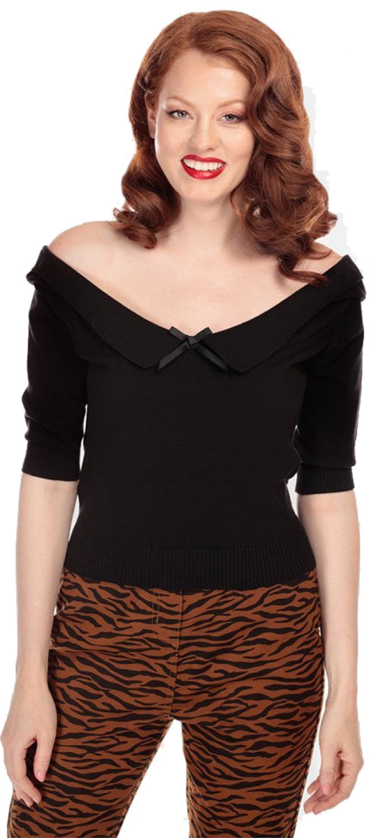 Collectif_BABETTE_Vintage_BOW_Collar_Dreiviertelarm_JUMPER_Pullover_Schwarz-1lDCzMh6JEgANq
