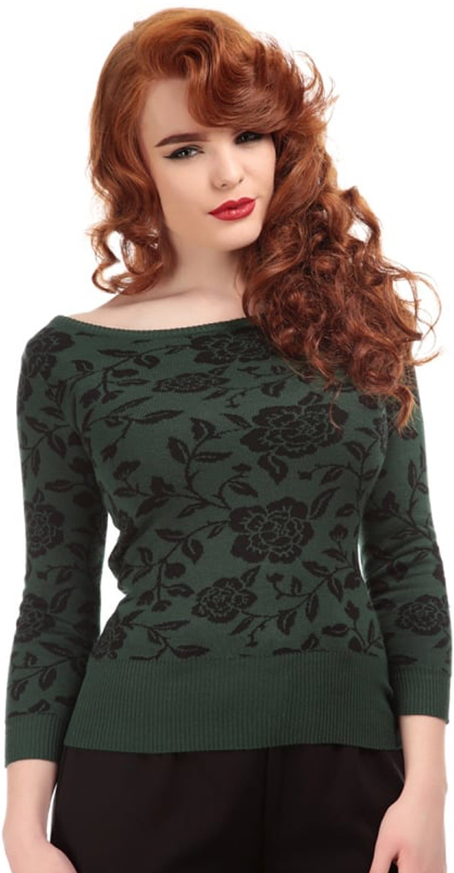 Collectif_BARDOT_ROSE_Brocade_Vintage_Boat_Neck_JUMPER_PulloverRK5f56TWhXwCP