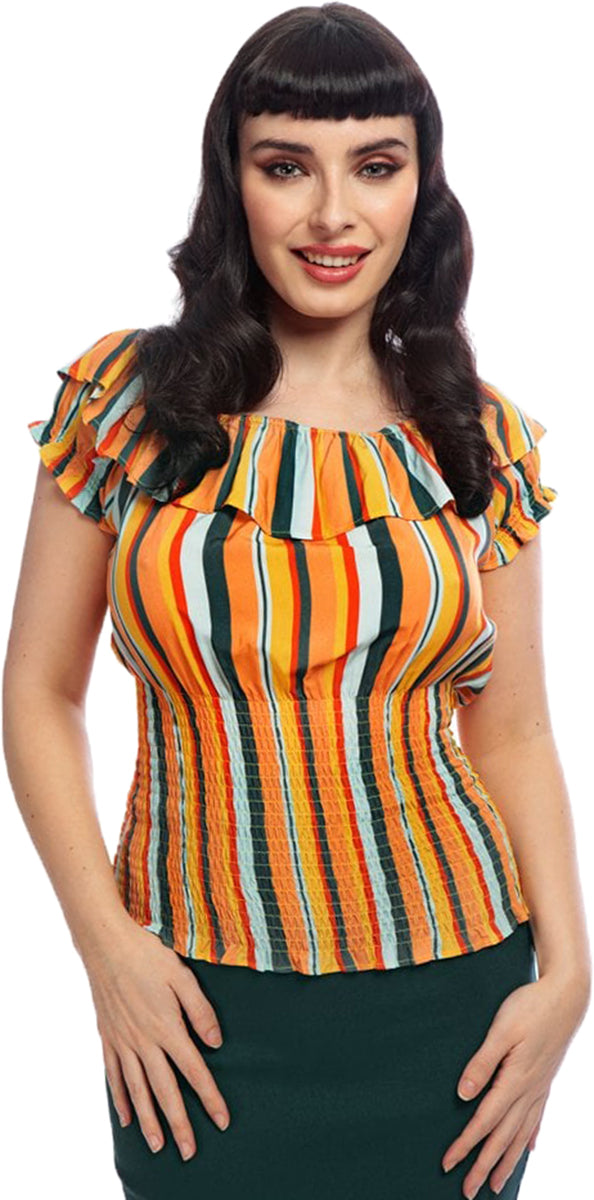 Collectif_BEBE_Vintage_SAHARA_STRIPE_Streifen_RUFFLE_Rueschen_BLUSE_Shirt-1