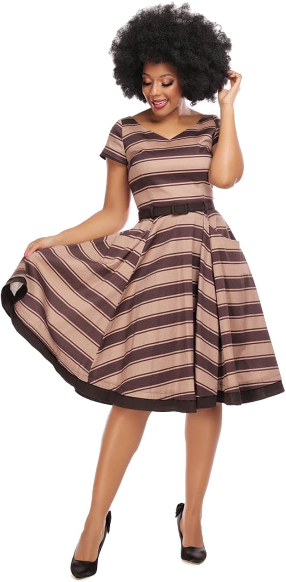 Collectif_BEETLE_STRIPE_Vintage_STREIFEN_Kurzarm_V-Neck_Swing_DRESS_Kleid-1