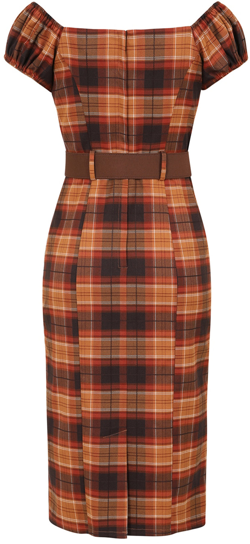 Collectif_BLANCHE_CHESTNUT_CHECK_Retro_Karo_Tartan_Vintage_Wiggle_PENCIL_DRESS_Kleid_killer_kirsche_3