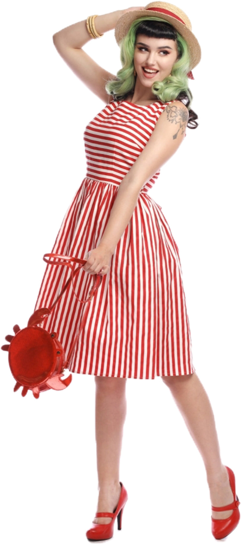 Collectif_CANDICE_Vintage_STRIPED_Streifen_Two-Tone_Traeger_SWING_DRESS_Kleid-1
