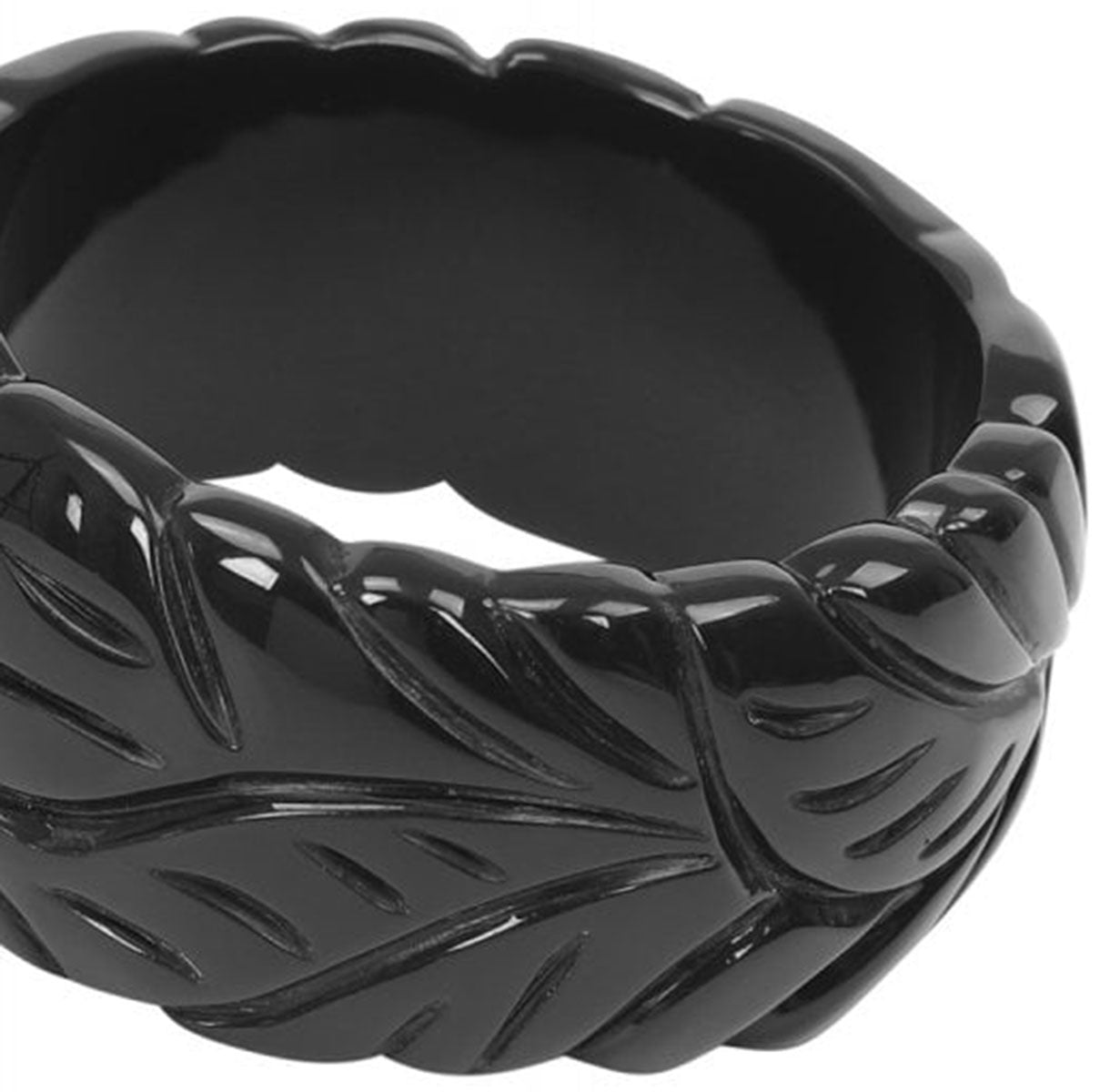 Collectif_CARRIE_Vintage_CARVED_LEAVES_40s_BANGLE_Armreif_Schwarz-2