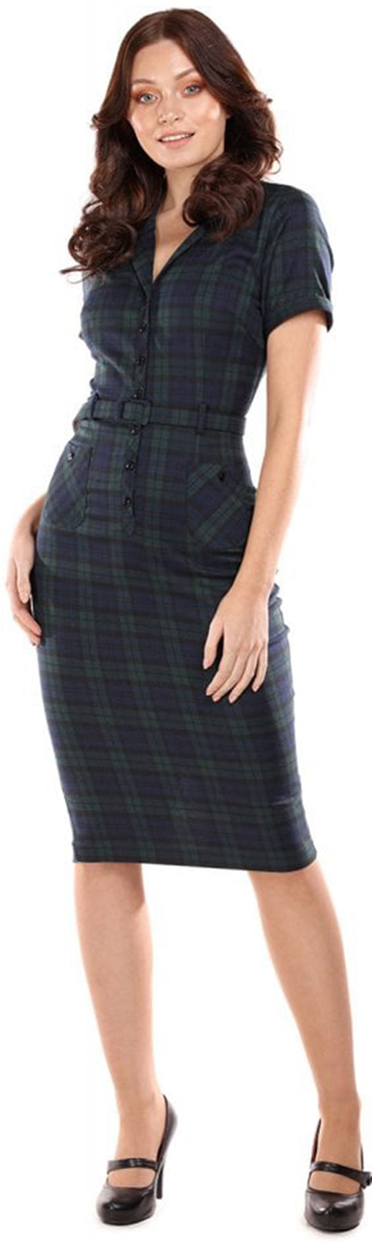 Collectif_CATERINA_Vintage_BLACKWATCH_CHECK_Bleistiftkleid_PENCIL_DRESS_killer_kirsche