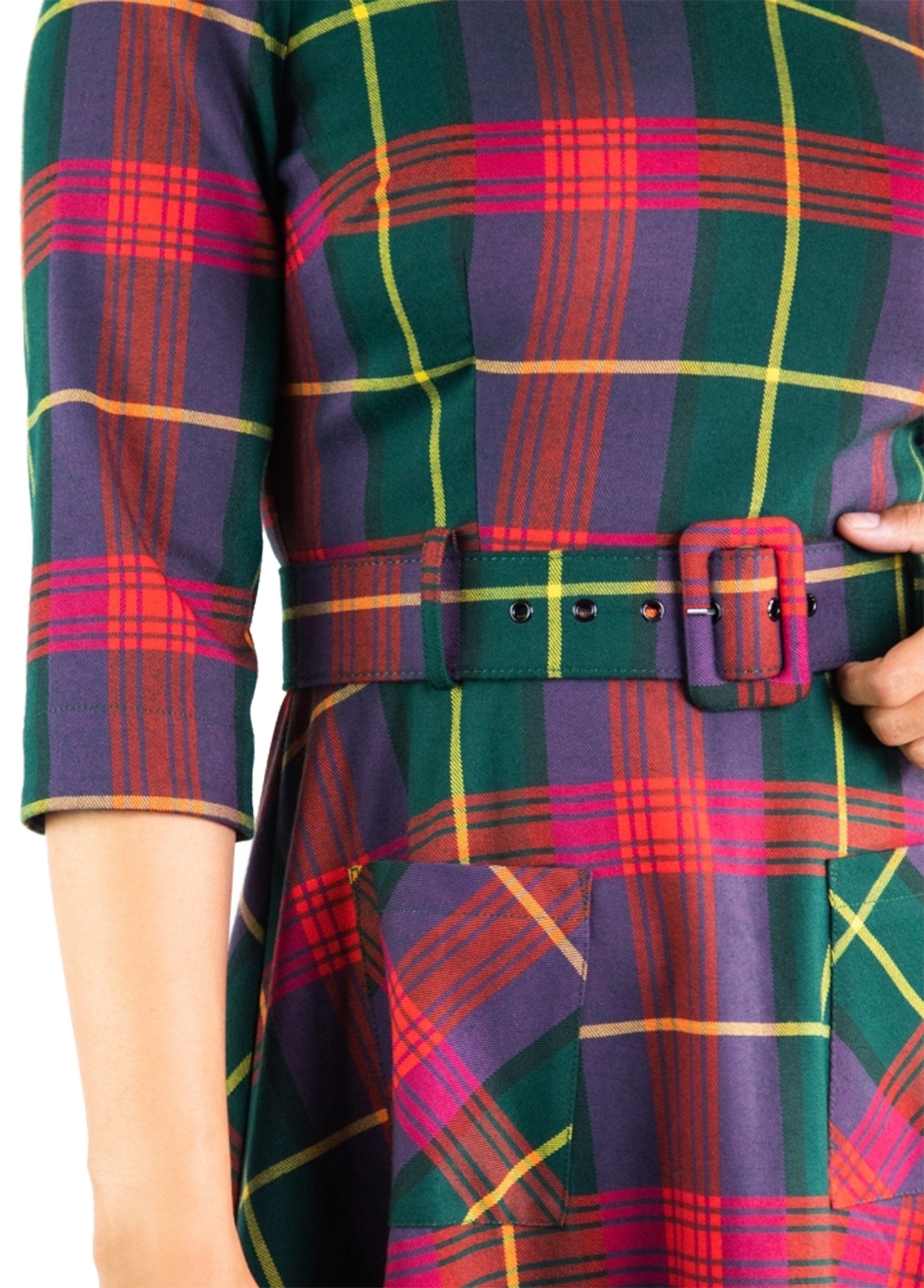 Collectif_CERERE_ETUDE_CHECK_V-Neck_KARO_Vintage_A-LINIE_DRESS_Swing_Kleid_killer_kirsche_4