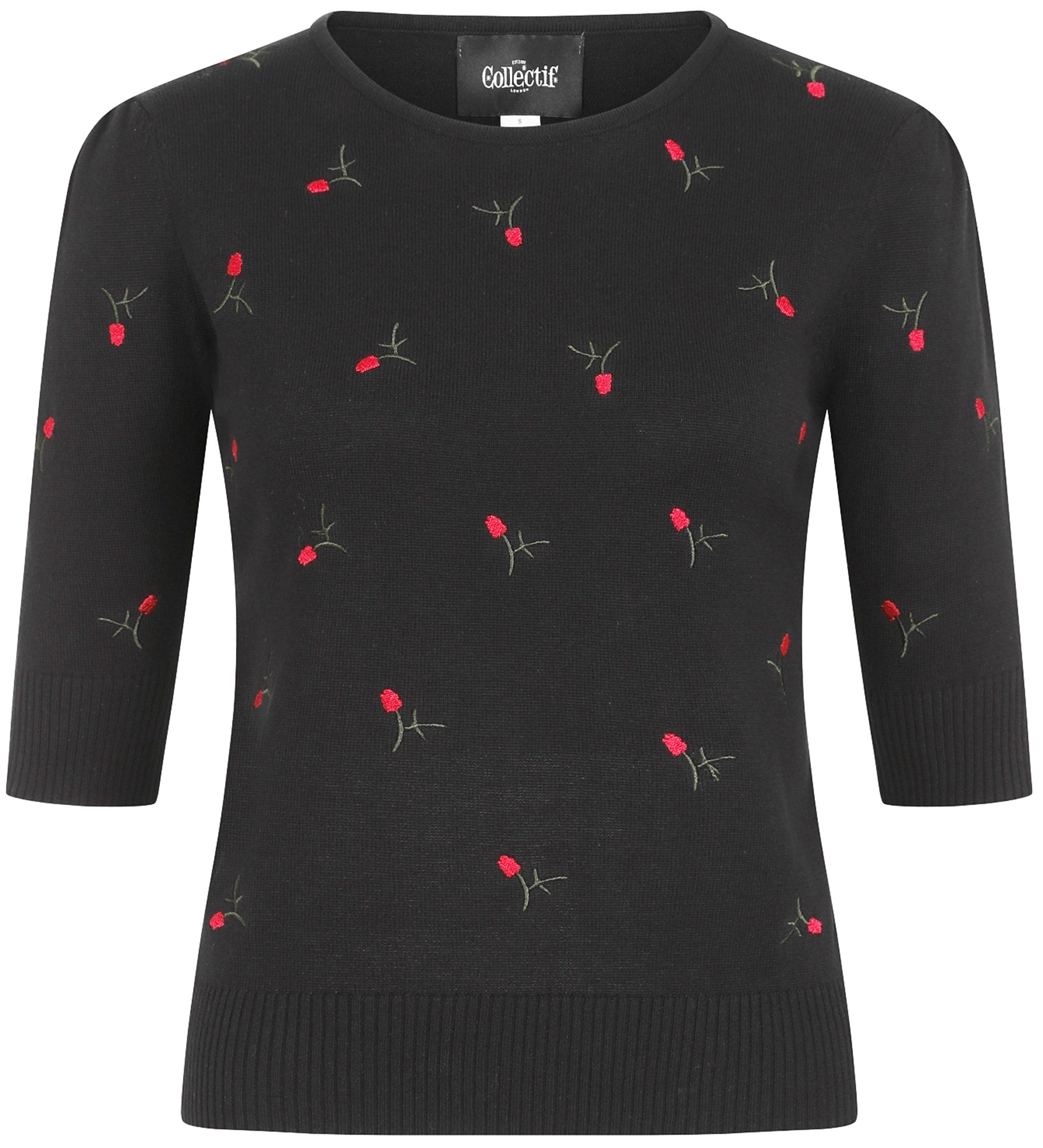 Collectif_CHRISSIE_Vintage_FLORAL_EMBROIDERY_Halbarm_KNITTED_TOP_Pullover_killer_kirsche_4