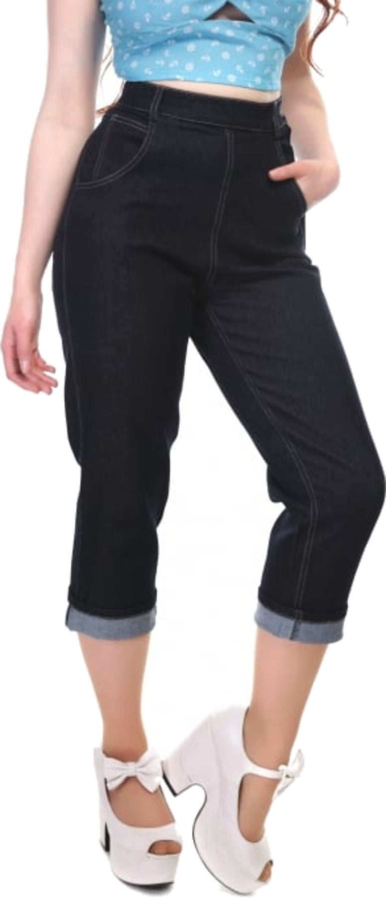 Collectif_COCO_Classic_Vintage_High_Waist_Denim_Jeans_CAPRI_Hose_killer_kirschetD95OGs21l6pj