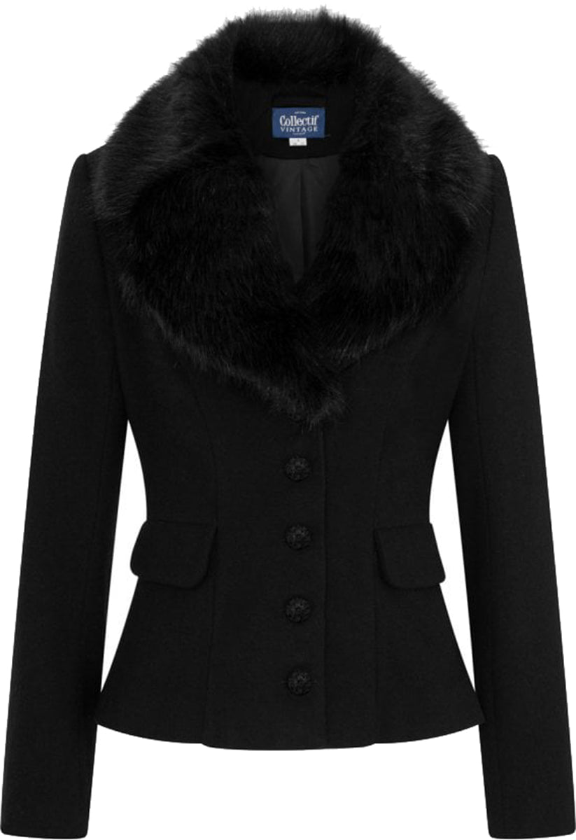 Collectif_CORA_Vintage_FAKE_FUR_Kragen_Collar_JACKE_Jacket_Schwarz-2zKmmTvjsYdjh6