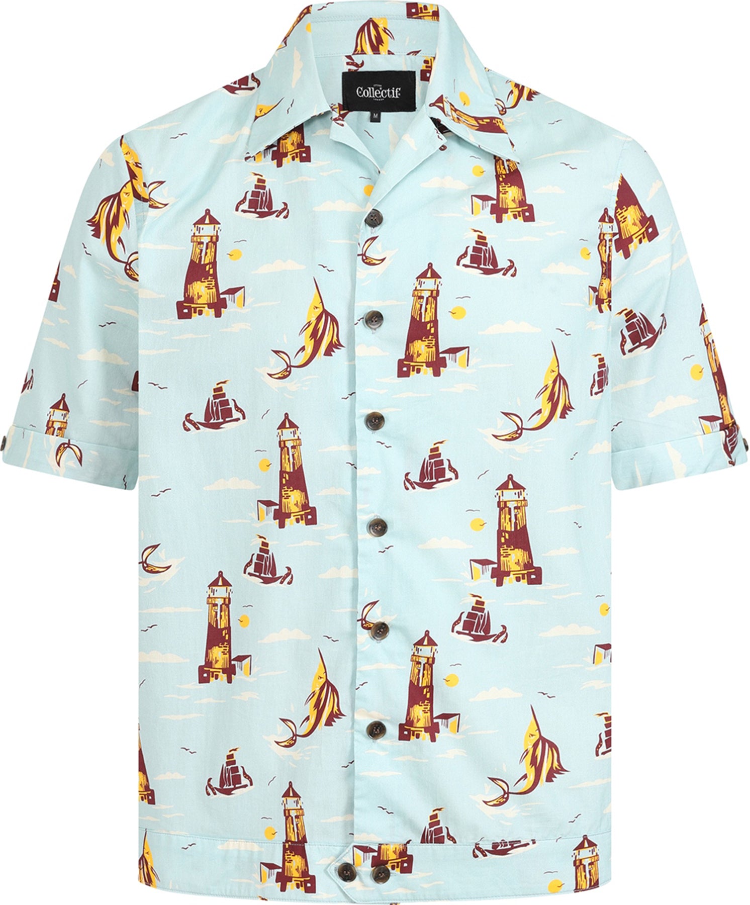 Collectif_DAVID_Nautical_Wonder_LEUCHTTURM_Segelschiff_50s_KURZARM_HEMD_Shirt_Killer_Kirsche-2