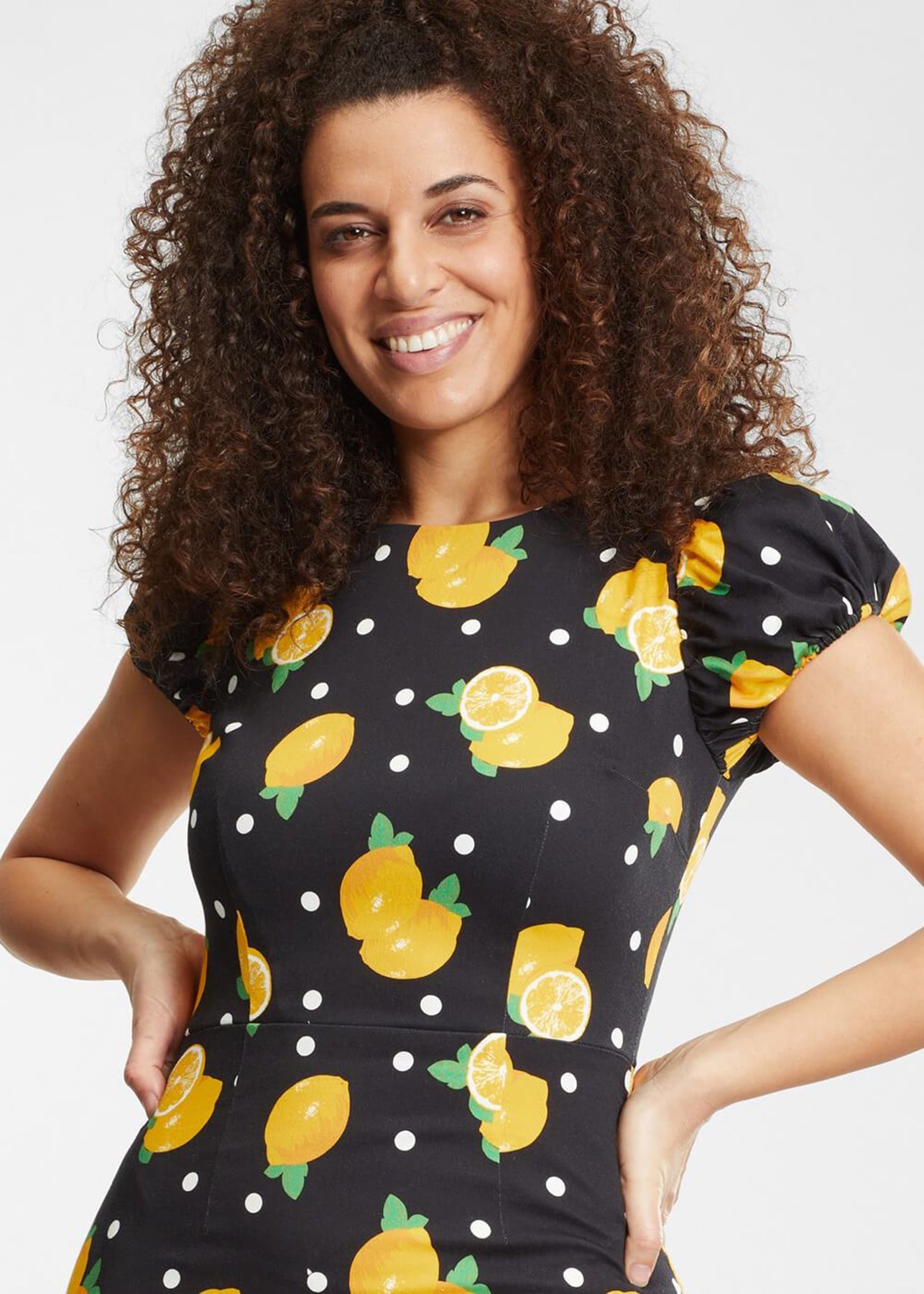 Collectif_DEMIRA_Polka_Lemon_PUNKTE_Kurzarm_50s_PENCIL_DRESS_Bleistiftkleid_killer_kirsche_3CVAWdk6E2UDqf