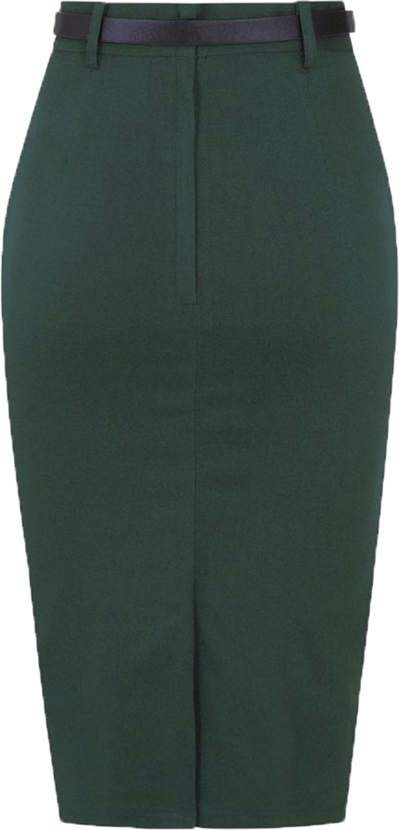 Collectif_DIANNE_Vintage_PLAIN_Belted_50s_Pencil_Skirt_BLEISTIFROCK_Gruen-3