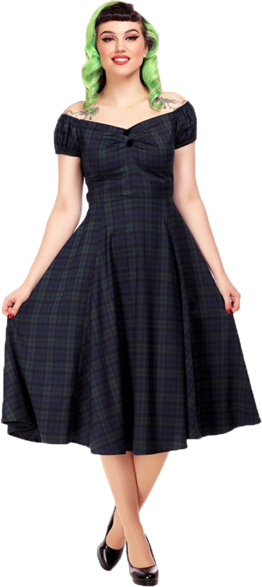 Collectif_DOLORES_50s_BLACKWATCH_CHECK_Tartan_Sweetheart_SWING_DRESS_Kleid-1Sn1ymotlM61K8