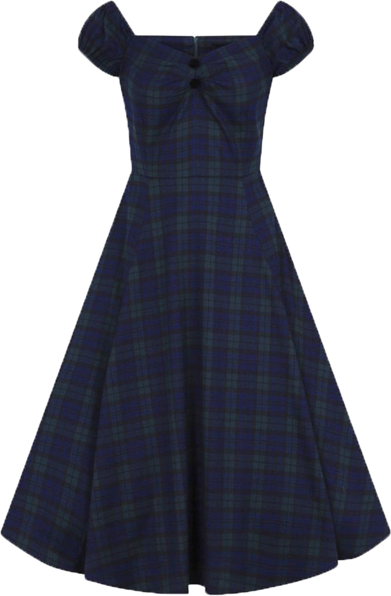 Collectif_DOLORES_50s_BLACKWATCH_CHECK_Tartan_Sweetheart_SWING_DRESS_Kleid-2Nk5ripLgCY7DA