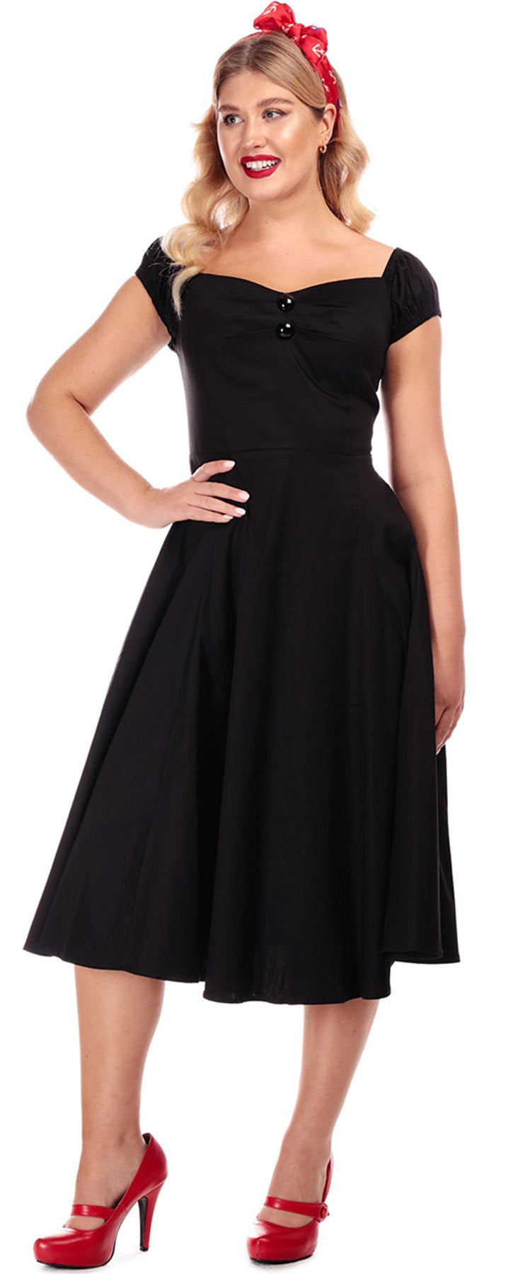 Collectif_DOLORES_50s_CLASSIC_Vintage_Plain_Swing_Dress_KLEID_killer_kirsche_1