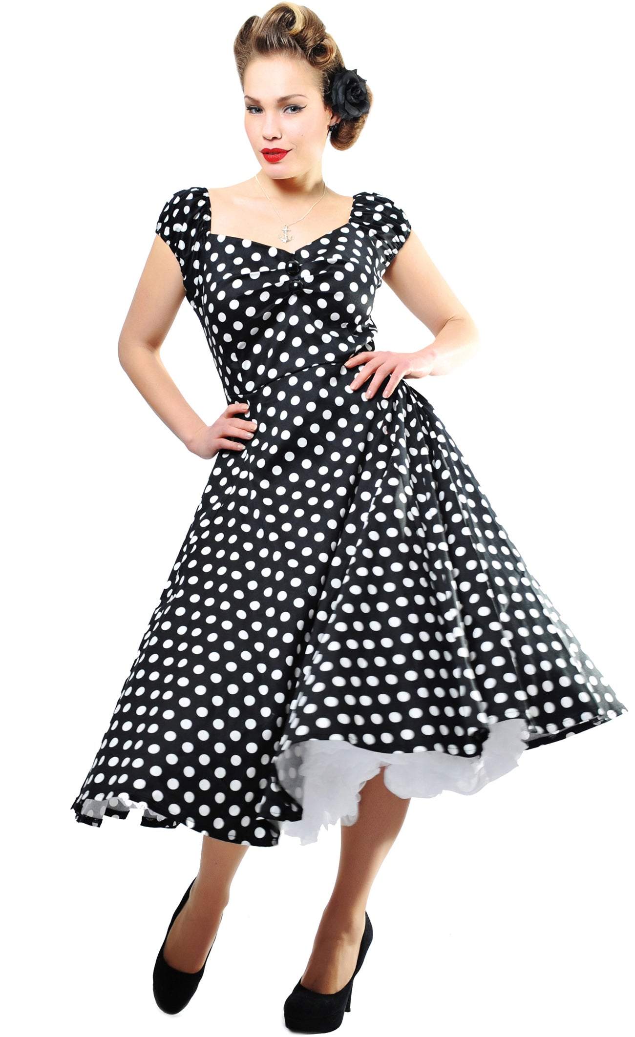 Collectif_DOLORES_Doll_50s_Punkte_Vintage_POLKA_DOTS_Swing_Dress_Kleid_-_Schwarz