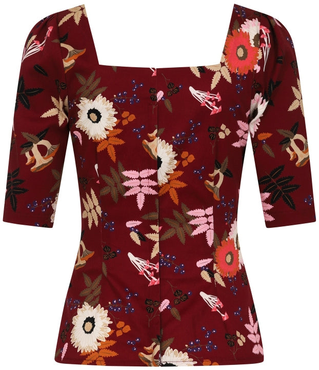 Collectif_DOLORES_FOREST_FLOOR_Blumen_Pilze_Beeren_HALBARM_Sweetheart_SHIRT_killer_kirsche_2