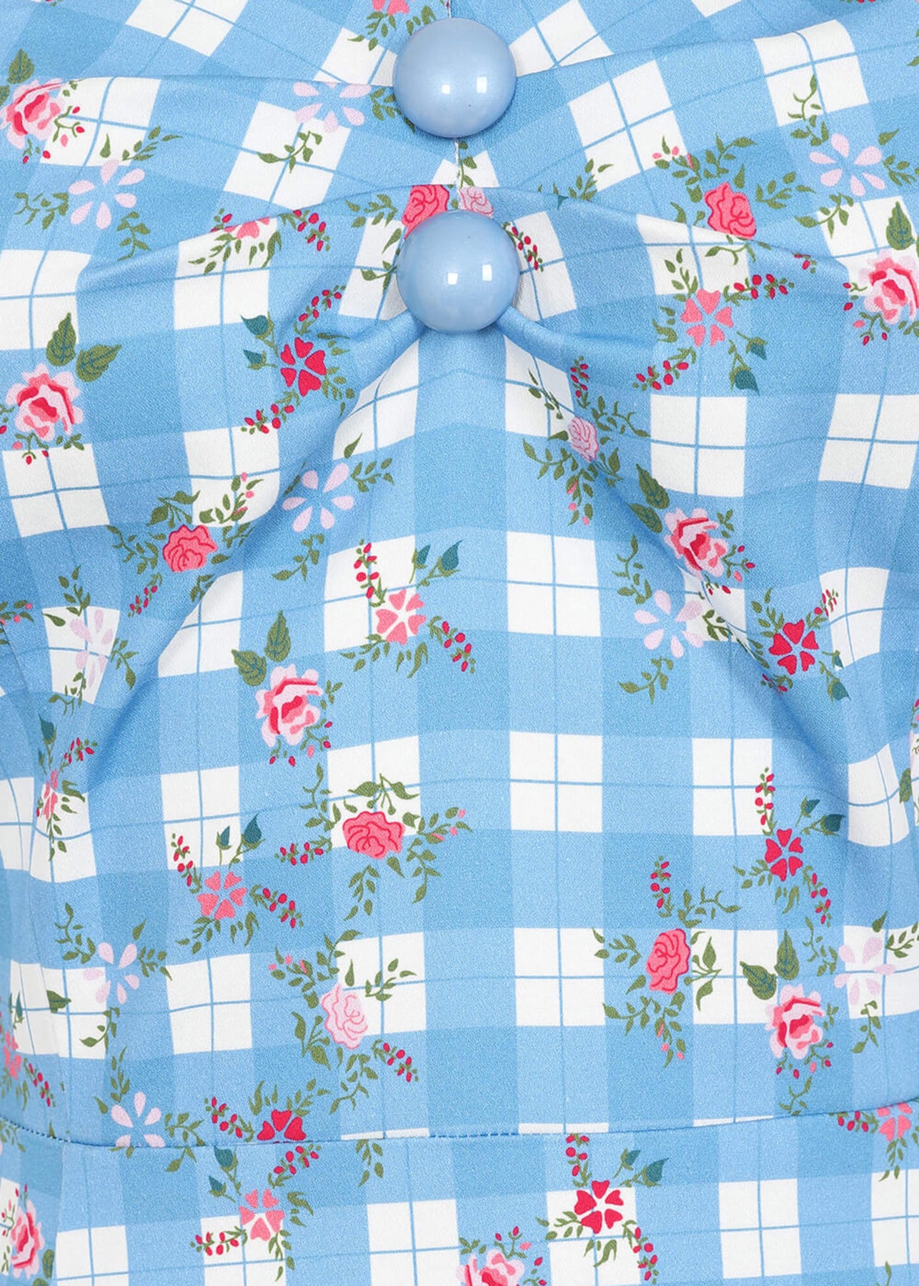 Collectif_DOLORES_GINGHAM_GARDEN_50s_Floral_KARO_Sweetheart_SWING_DRESS_Kleid_Killer_Kirsche-3